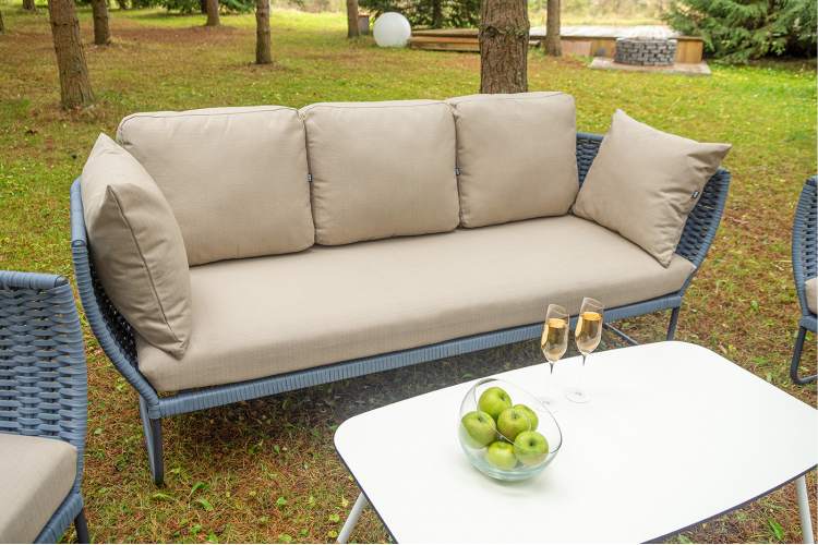 "Фиджи" лаунж-зона 5-местная плетеная из роупа (веревки), каркас алюминиевый темно-серый, роуп синий (KT18-014)-7