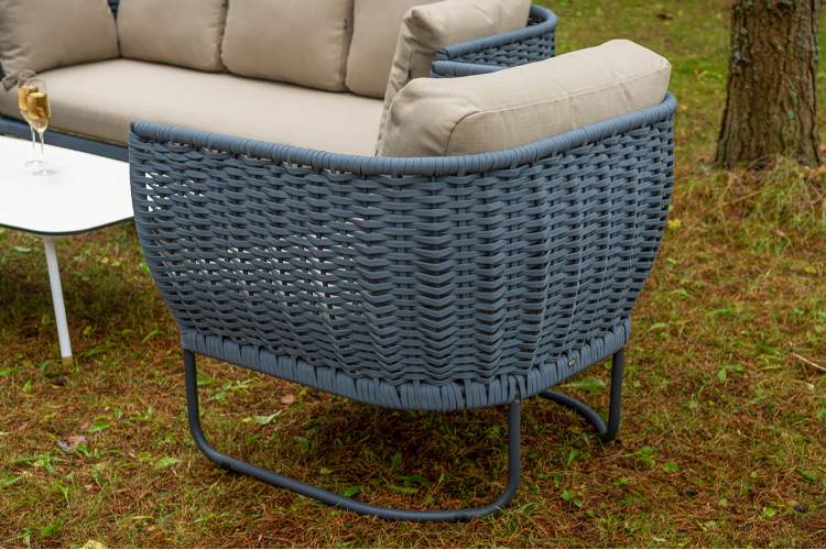 "Фиджи" лаунж-зона 5-местная плетеная из роупа (веревки), каркас алюминиевый темно-серый, роуп синий (KT18-014)-11