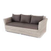  Капучино  диван из искусственного ротанга трехместный, цвет бежевый