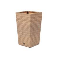 "Капучино" кашпо для цветов плетеное из искусственного ротанга, цвет соломенный