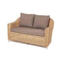  Кон Панна  диван из искусственного ротанга двухместный, цвет соломенный