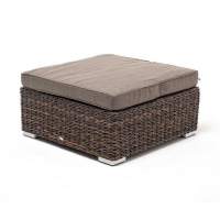  Лунго  плетеная оттоманка с подушкой (гиацинт), цвет коричневый