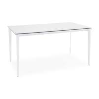 "Малага" обеденный стол из HPL 140х80см, цвет молочный, каркас белый