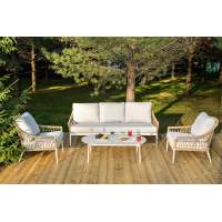 "Венеция" лаунж-зона из искусственного ротанга, цвет соломенный