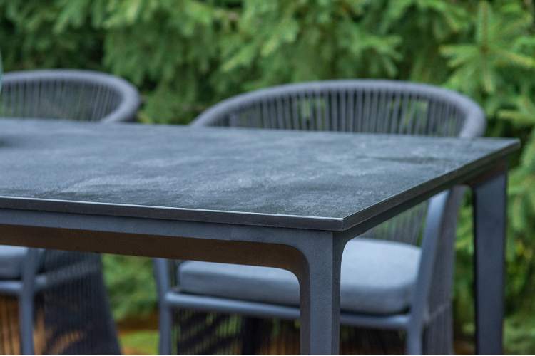 "Романо" обеденная группа на 6 персон, каркас темно-серый, роуп темно-серый-9