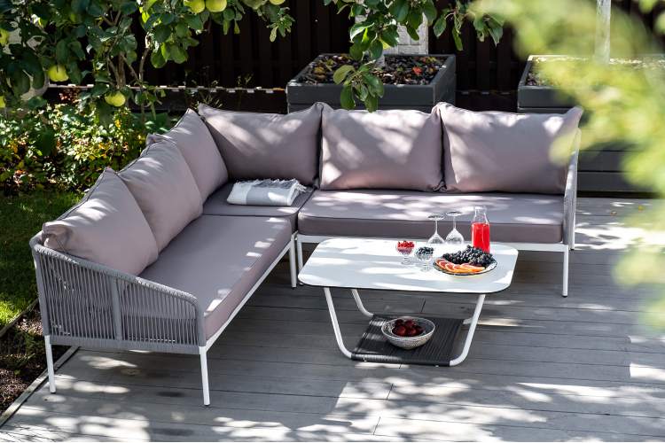 "Канны" модульная угловая лаунж-зона из роупа (веревки), цвет светло-серый-2