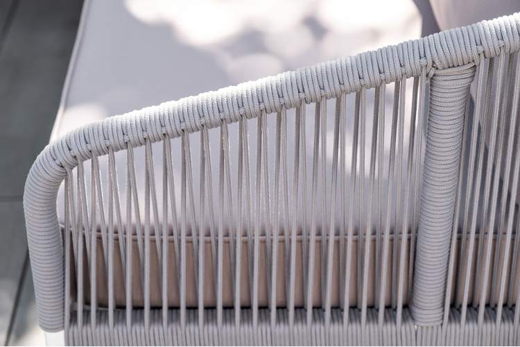 "Канны" модульная угловая лаунж-зона из роупа (веревки), цвет светло-серый-6