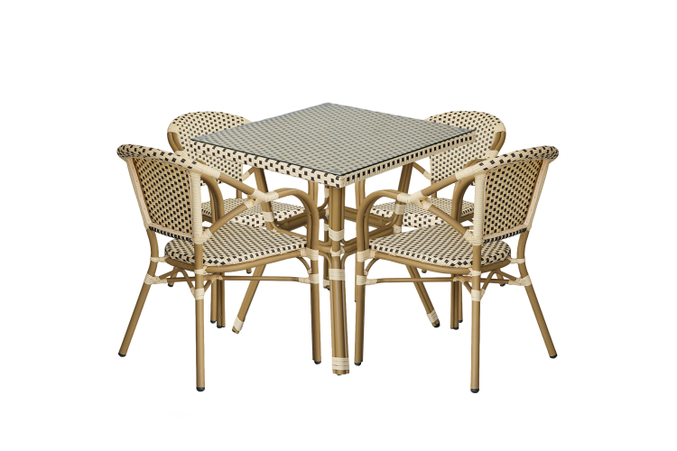 "Кабри" плетеный стол из искусственного ротанга, цвет бежево-коричневый-2