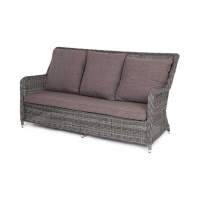 "Гляссе" диван трехместный из искусственного ротанга, цвет графит