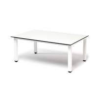 "Канны" журнальный столик из HPL 90х60, H40, каркас белый, цвет столешницы "молочный"