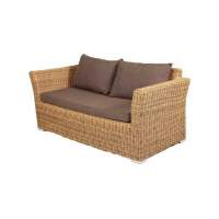  Капучино  диван из искусственного ротанга двухместный, цвет соломенный