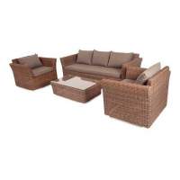  Капучино  лаунж-зона из искусственного ротанга, цвет коричневый