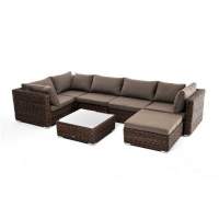  Лунго  трансформирующаяся лаунж-зона из искусственного ротанга (гиацинт), цвет коричневый