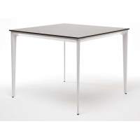 "Малага" обеденный стол из HPL 90х90см, цвет "серый гранит", каркас белый