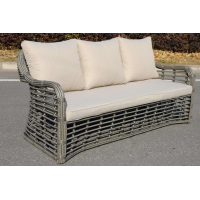 "Ницца" диван из искусственного ротанга трехместный, цвет серый