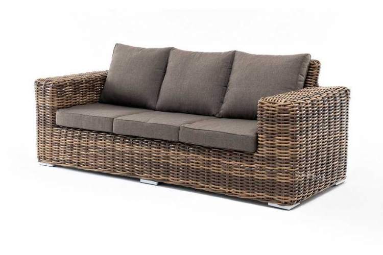 "Палермо" диван из искусственного ротанга трехместный, цвет соломенный