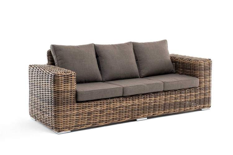 "Палермо" диван из искусственного ротанга трехместный, цвет соломенный-2