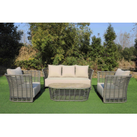 "Валенсия" лаунж-зона из искусственного ротанга, цвет серый