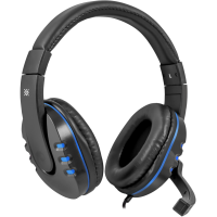 Гарнитура Defender Warhead G-160 черный+синий, кабель 2,5 м [64118]