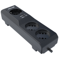 Сетевой фильтр/ Surge protector Pilot 3G 3xGP euro outlets, 10А/2.2кВа, 2xUSB, 10m, grafit