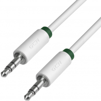 Кабель Greenconnect аудио 3.0m jack 3,5mm/jack 3,5mm белый, зеленая окантовка, ультрагибкий, 28 AWG, M/M, Premium GCR-AVC1662-3.0m, экран, стерео [GCR-AVC1662-3.0m]