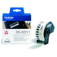 Картридж ленточный Brother DK22211 черный на белом 29x15.2 белый для Brother QL-570