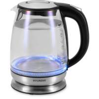 Чайник электрический Hyundai HYK-G8800 1.7л. 2200Вт черный/серебристый корпус: стекло