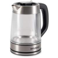 Чайник электрический Hyundai HYK-G4015 1.9л. 2200Вт черный/серебристый корпус: стекло
