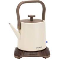 Чайник электрический Hyundai HYK-S2043 0.6л. 1000Вт кремовый/коричневый корпус: металл