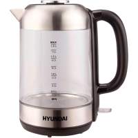 Чайник электрический Hyundai HYK-G4034 1.8л. 2200Вт черный/прозрачный корпус: стекло/пластик