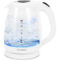Чайник электрический Hyundai HYK-G2001 1.8л. 2200Вт белый/серый корпус: стекло/пластик
