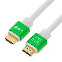 Кабель Greenconnect 2.0m HDMI версия 2.0, HDR 4:2:2, Ultra HD, 4K 60 fps 60Hz/5K*30Hz, 3D, AUDIO, 18.0 Гбит/с, 28/28 AWG, OD7.3mm, тройной экран, белый, AL корпус зеленый, GCR-51294 [GCR-51294]