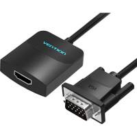 Мультимедиа конвертер Vention VGA + аудио ] HDMI, гибкий, черный