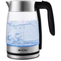 Чайник электрический Kitfort КТ-641 1.8л. 2200Вт серебристый корпус: стекло/металл/пластик