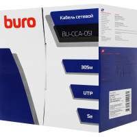Кабель сетевой Buro BU-CCA-051 UTP 4 пары cat.5E solid 0.51мм CCA 305м серый