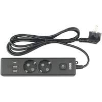 Сетевой удлинитель Powercube PC-5B-2M 1.9м (2 розетки) черный (коробка)