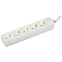 Сетевой удлинитель IEK У05 5м (5 розеток) белый (пакет ПЭ)