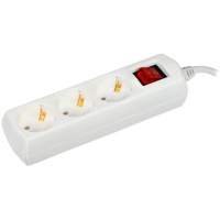 Сетевой удлинитель IEK У03В 3м (3 розетки) белый (пакет ПЭ)