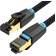 Патч-корд Vention прямой SFTP cat.8 RJ45 - 0,5м. Черный Тканевая оплетка