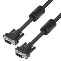Кабель Greenconnect SVGA 5.0m чёрный, ферритовые кольца, OD8.0mm. 15M / 15M Premium, 28/28 AWG, двойной экран, GCR-51862 [GCR-51862]