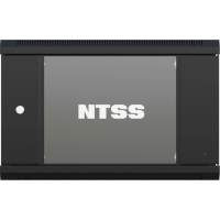 Шкаф коммутационный NTSS NTSS-W6U6045GS-BL настенный 6U 570x450мм пер.дв.стекл 60кг черный 350мм 18кг 220град. 370мм IP20 сталь