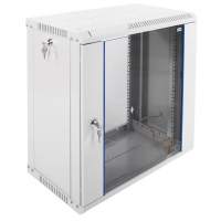 Шкаф коммутационный ЦМО ШРН-ЭКОНОМ (ШРН-Э-12.350) настенный 12U 600x350мм пер.дв.стекл 85кг серый 300мм 15.84кг 180град. 608мм IP20 металл