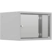 Шкаф коммутационный NTSS Lime (NTSS-WL6U5545GS) настенный 6U 550x450мм пер.дв.стекл несъемн.бок.пан. 30кг серый 370мм 9.6кг 110град. 370мм IP20 укомплектованный