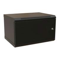 Шкаф коммутационный WRline (WR-TW-0966-SR-RAL9004) настенный 9U 600x600мм пер.дв.металл 2 бок.пан. 60кг черный 500мм 500мм IP20 сталь