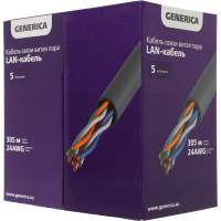 Кабель информационный ITK Generica BC1-C502-111-305-G кат.5 UTP 2 пары 24AWG PVC внутренний 305м серый