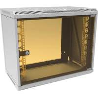 Шкаф коммутационный Suprlan ТВЛ-9U-600-350-СР (05-1090) настенный 9U 600x350мм пер.дв.стекл направл.под закл.гайки RAL 7035 285мм 15кг 500мм металл