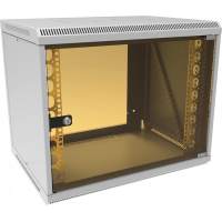 Шкаф коммутационный Suprlan ТВЛ-9U-600-450-СР (05-1093) настенный 12U 600x450мм пер.дв.стекл направл.под закл.гайки 70кг RAL 7035 385мм 19кг 500мм металл