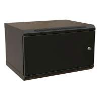 Шкаф коммутационный WRline (WR-TW-0666-SR-RAL9004) настенный 6U 600x600мм пер.дв.металл 2 бок.пан. направл.под винты 60кг черный 500мм 367мм IP20 сталь