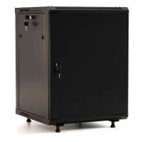 Шкаф коммутационный Hyperline (TWB-FC-2266-SR-RAL9004) настенный 22U 600x600мм пер.дв.стал.лист 60кг черный 1098мм IP20 сталь