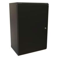 Шкаф коммутационный WRline (WR-TW-1866-SR-RAL9004) настенный 18U 600x600мм пер.дв.металл 2 бок.пан. направл.под винты 60кг черный 520мм 908мм IP20 сталь